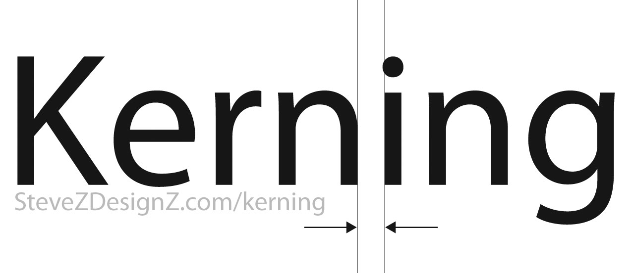 Kerning - This term is used in graphic design for the spacing between letters and/or words. #Kerning